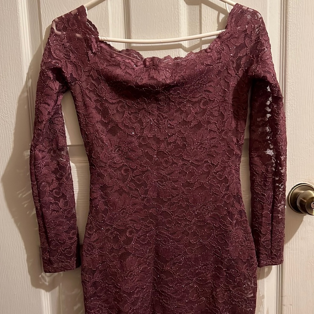 Burgundy Dress with Shine